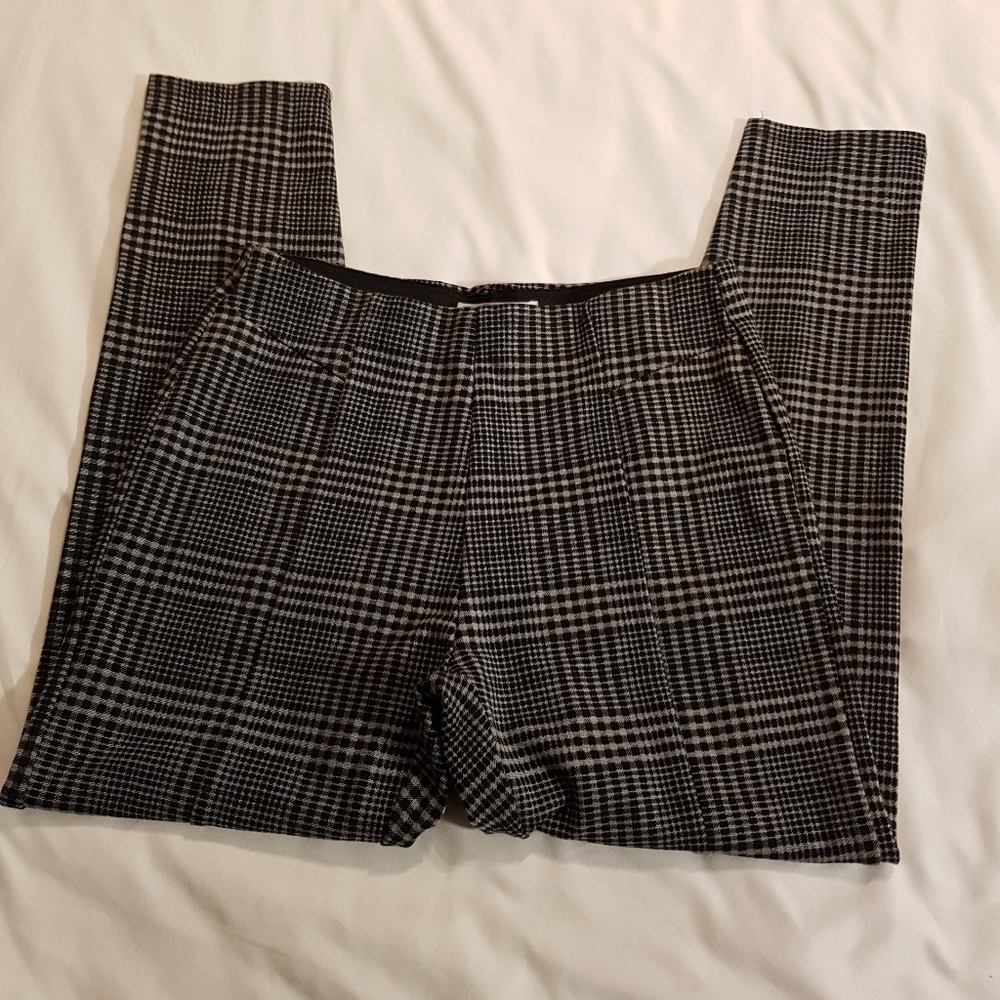 Zara girls size 13/14 plaid ponte pants pull on EUC